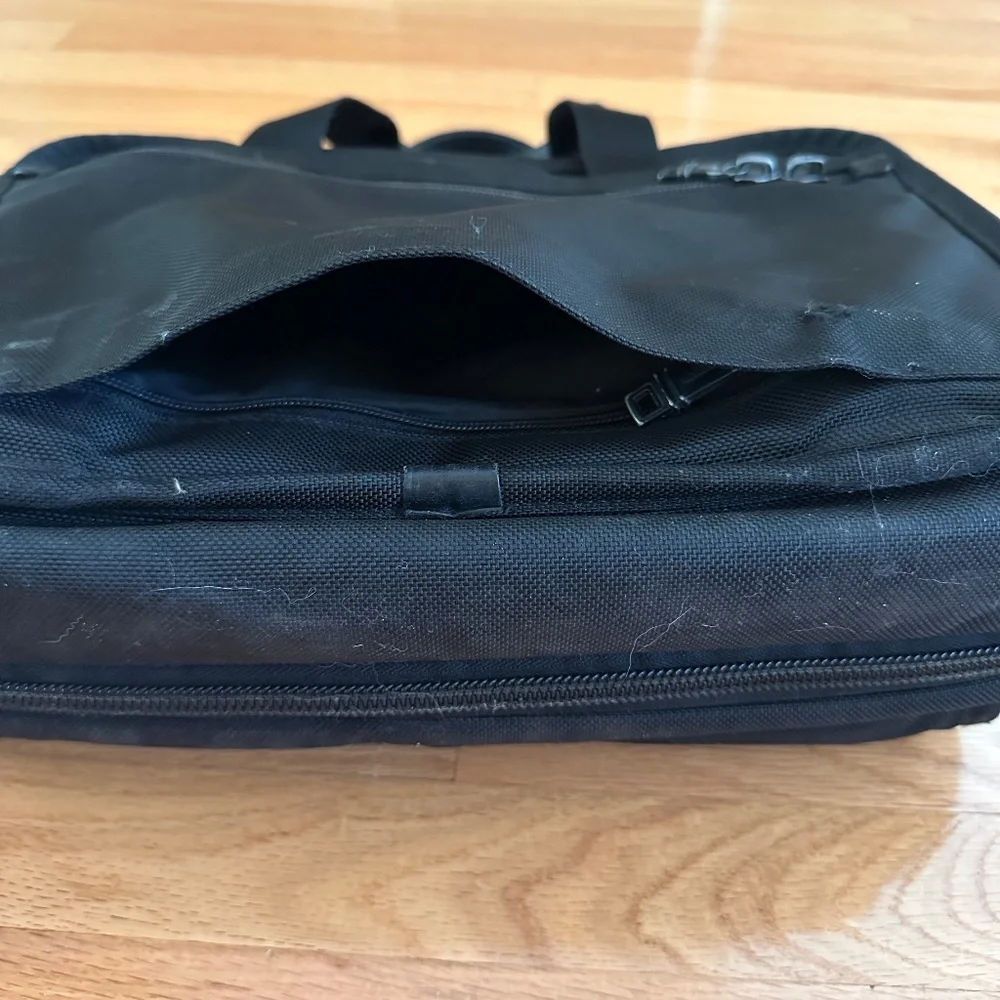 Tumi Alpha Expandable Black Nylon Satchel Crossbody